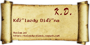 Kálazdy Diána névjegykártya