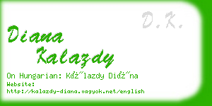 diana kalazdy business card